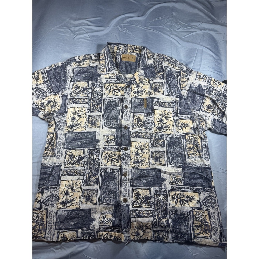 Magellan Sportswear Men's Short Sleeve Button Up Hawaiian Shirt Size XL - Picture 2 of 6